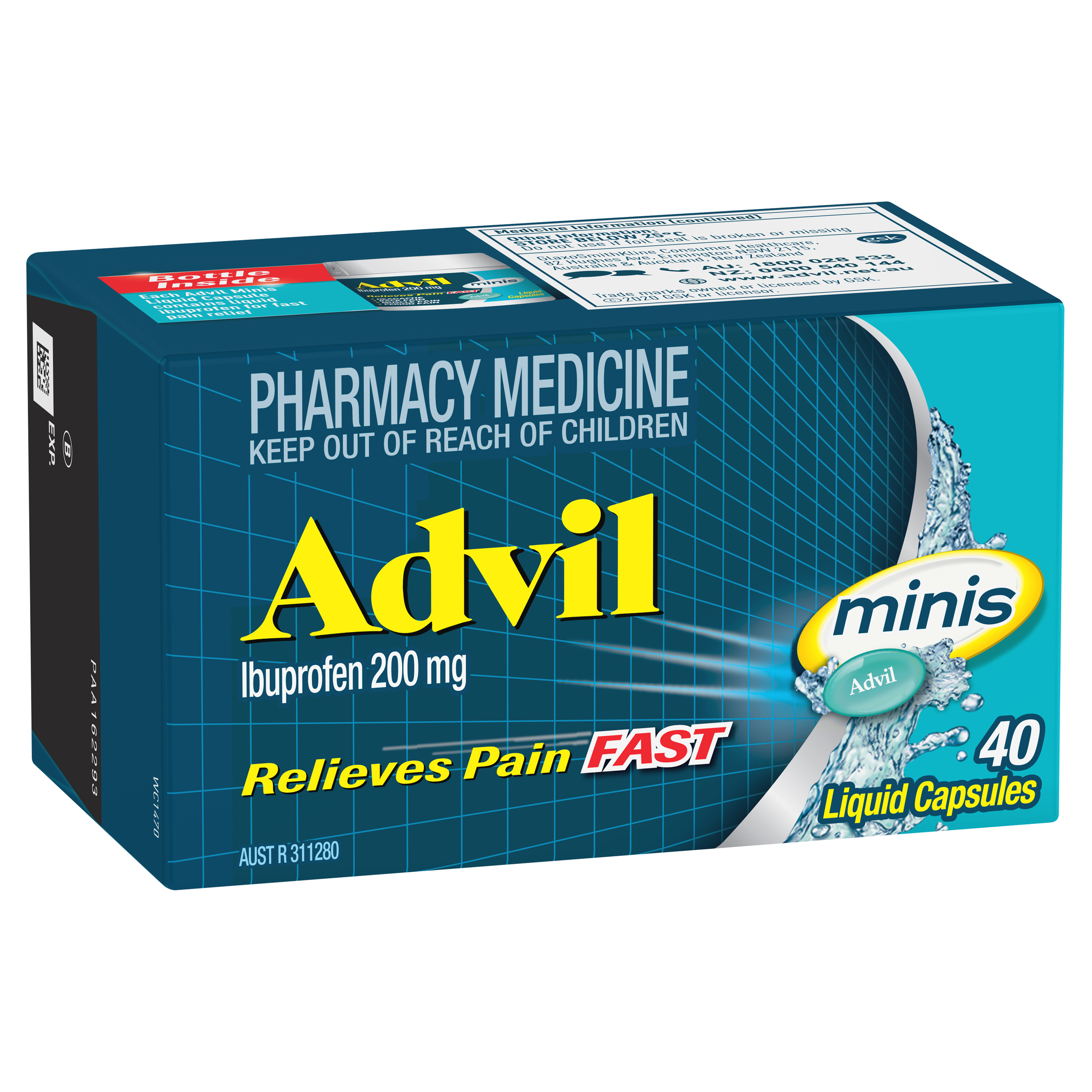 Advil Pain Relief 200 mg Minis 40 Liquid Capsules